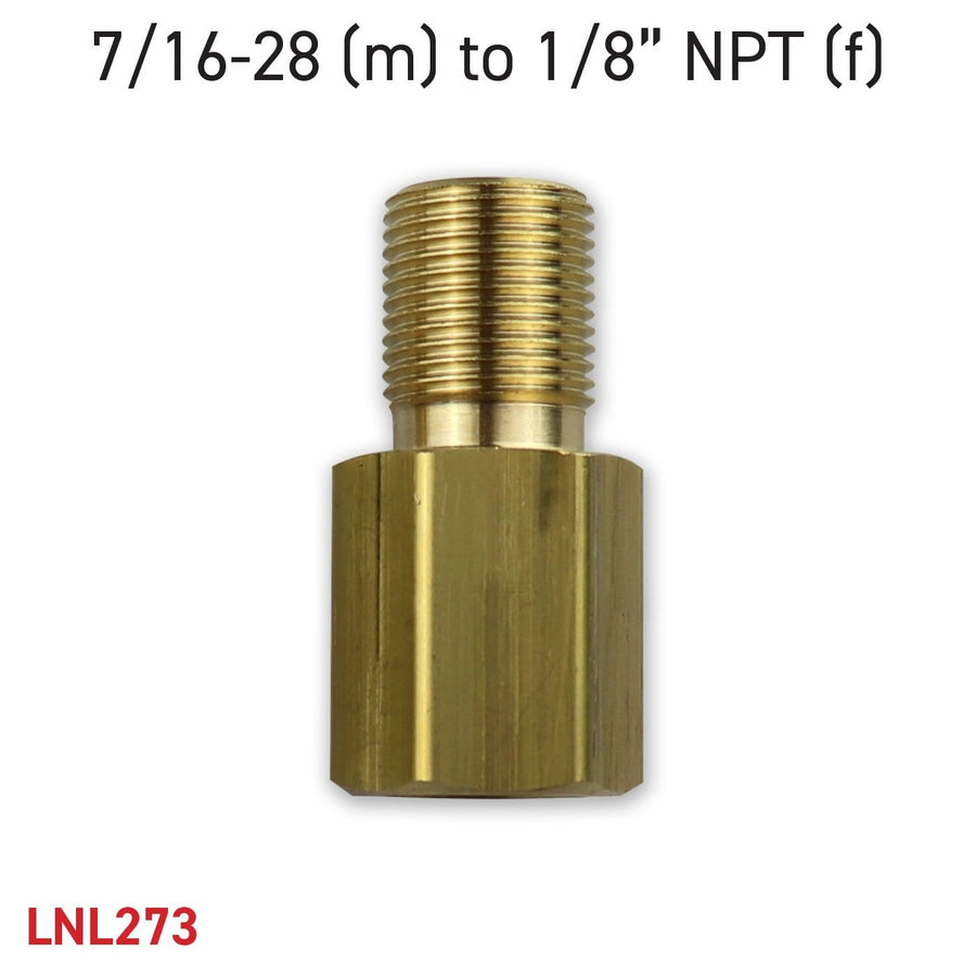 Adapter 7/16-28 (m) to 1/8” NPT (f)