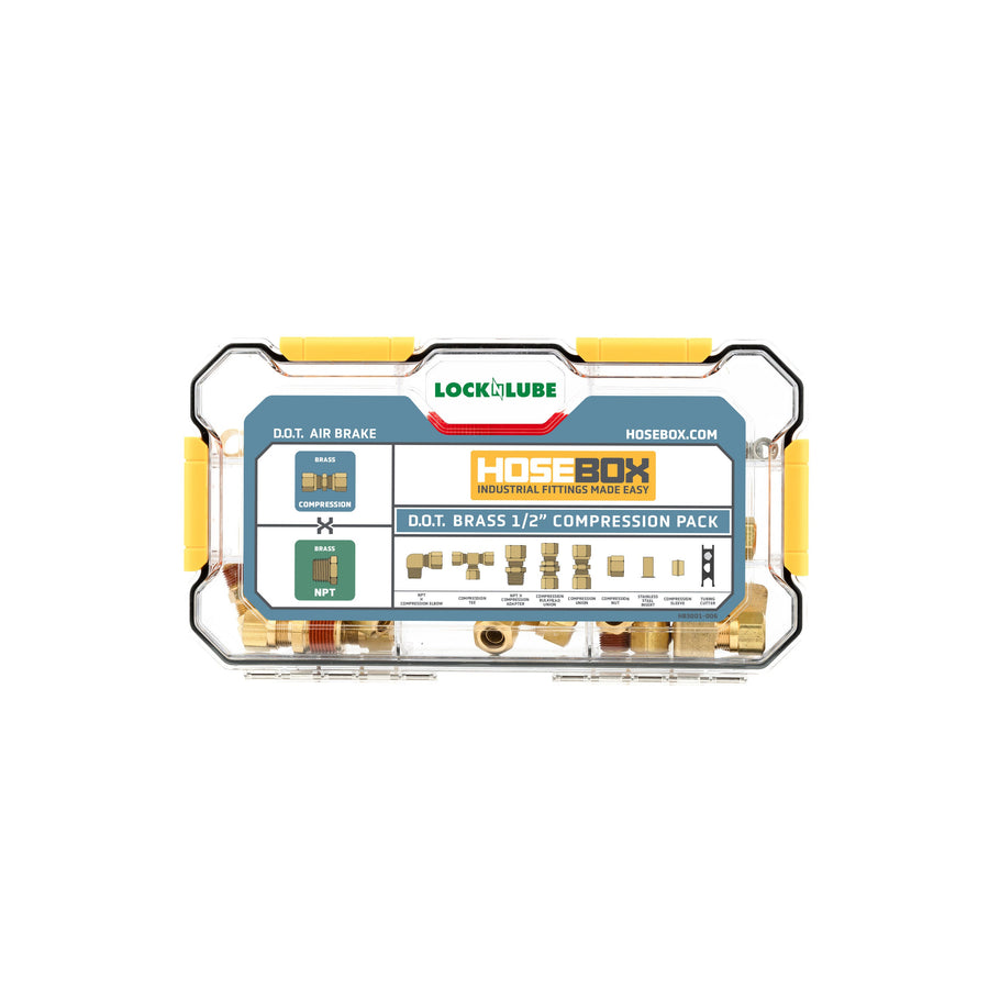 HOSEBOX D.O.T. 1/2" Brass Compression Air Brake Fittings Kit