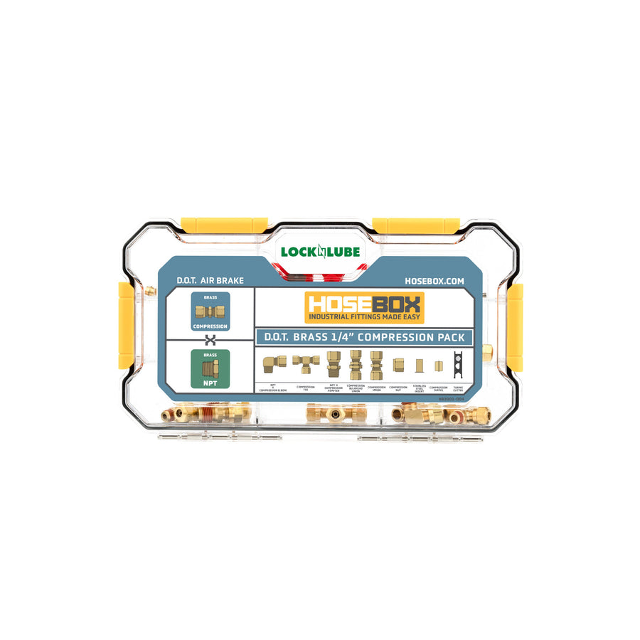 HOSEBOX D.O.T. 1/4" Brass Compression Air Brake Fittings Kit