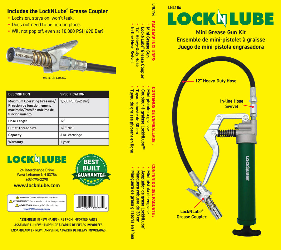 LockNLube Mini Grease Gun Kit