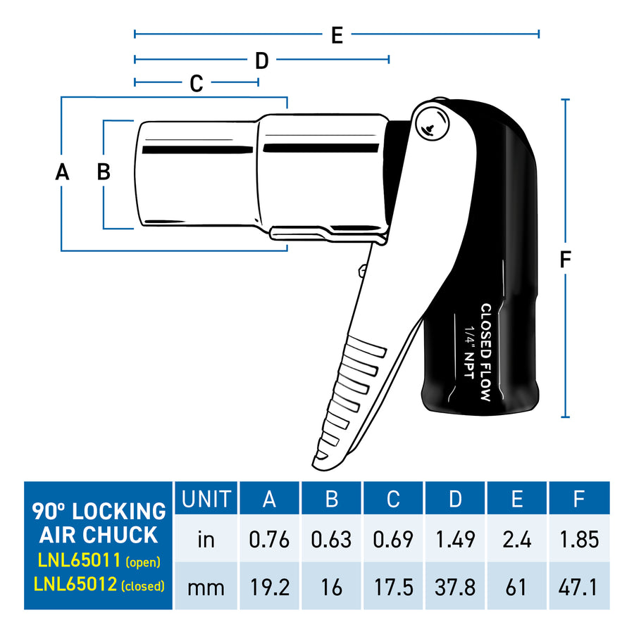 90-Degree LockNFlate® Air Chuck