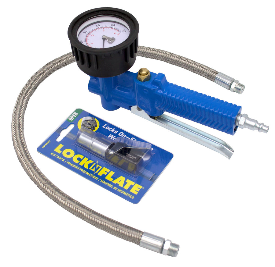 Analog Tire Inflator/Deflator Gauge - Includes the LockNFlate® Air Chuck