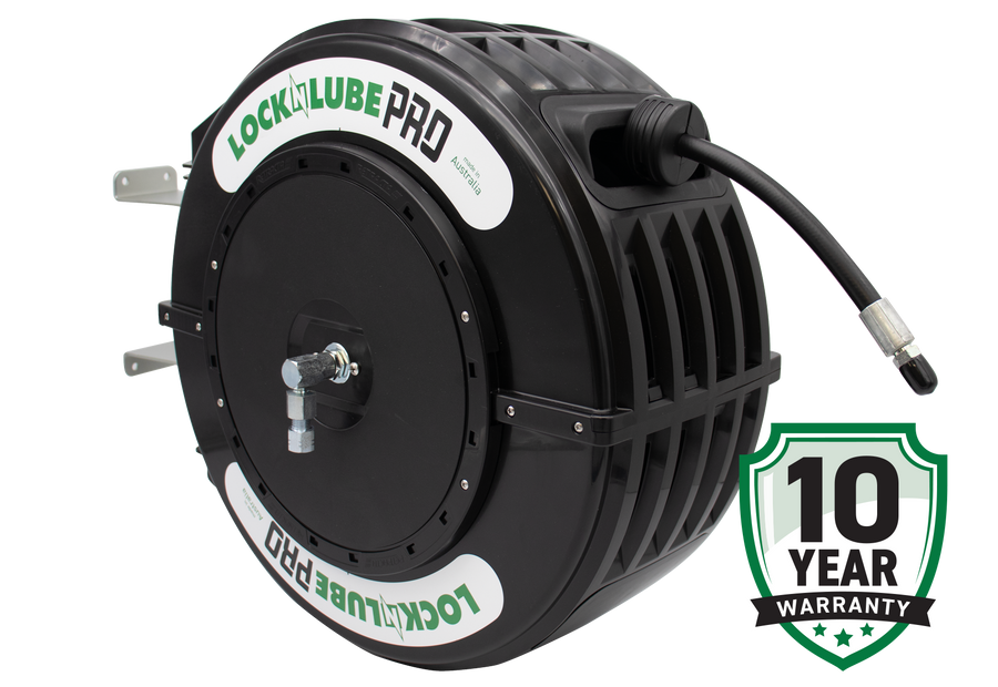 LockNLube PRO Retractable Grease Hose Reel - 50' x 1/4"