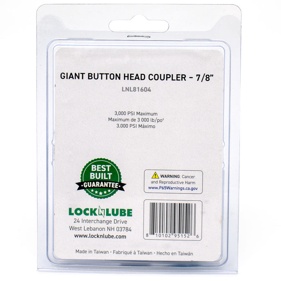 LockNLube Giant Button Head Coupler - 7/8"