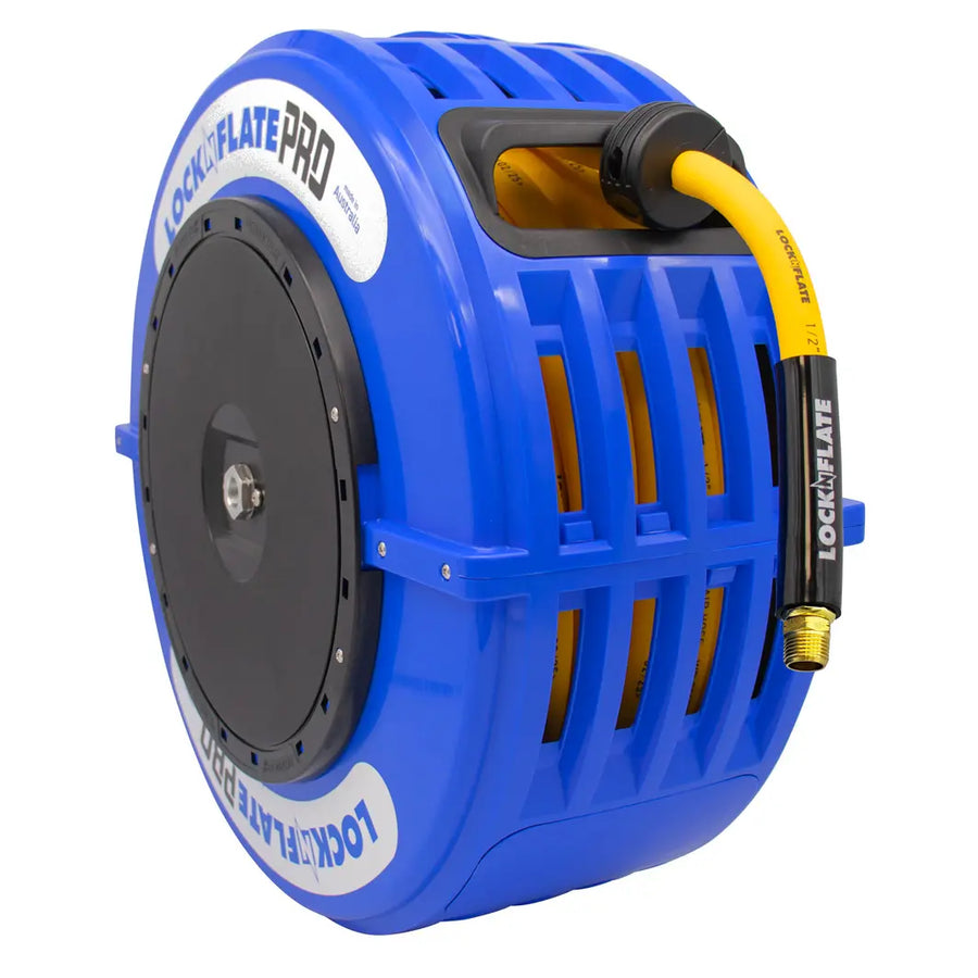 LockNFlate PRO Retractable Air Hose Reel - 75' x 1/2"