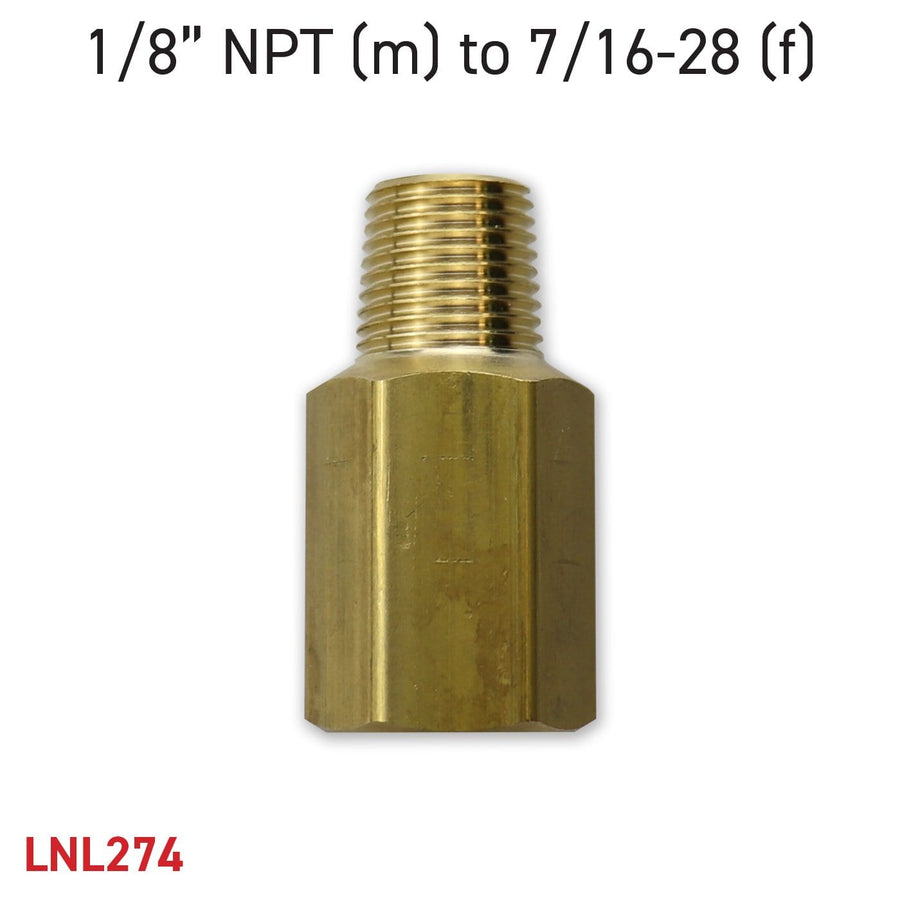Adapter 1/8” NPT (m) to 7/16-28 (f)