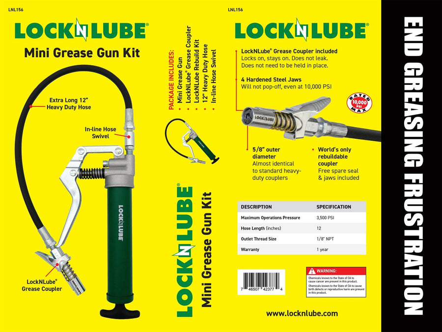 LockNLube Mini Grease Gun Kit
