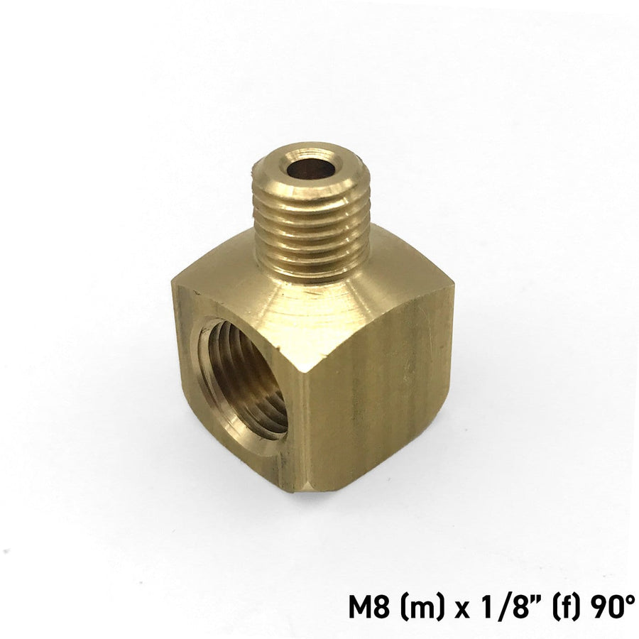 M8 (m) to 1/8 (f) Brass Adapter 90 degree